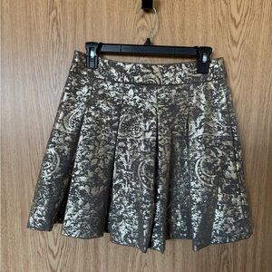 Mark Taupe Gold Foil A-line Skirt